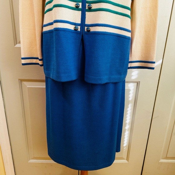 St John Collection Santana Knit Suit Top Sz 12 Shell Large & Skirt Sz 14 - Picture 3 of 15